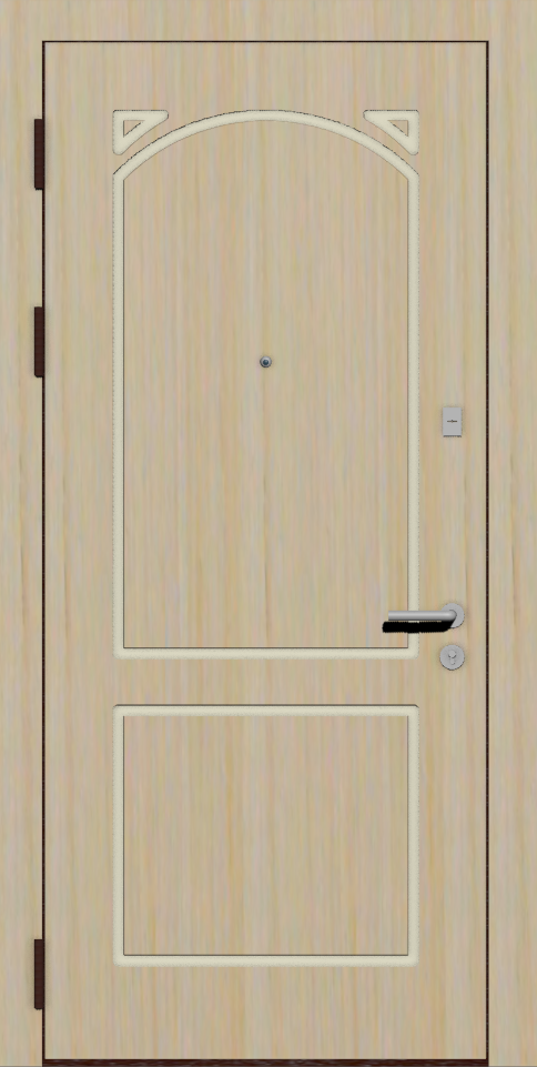 Железная входная дверь МДФ шпон H2 беленый дуб
